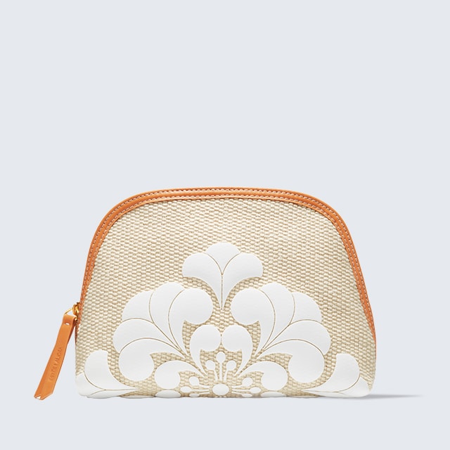 Cream & Tan Cosmetic Bag