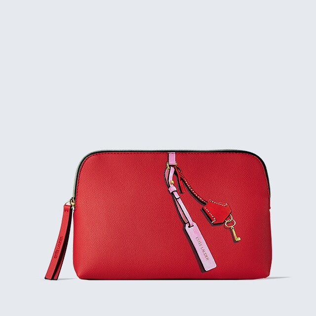 Red Tag Print Pouch