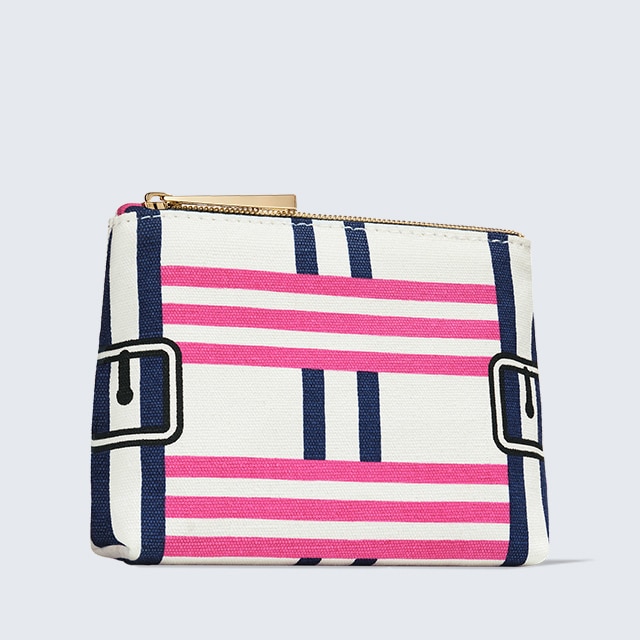 BLUE AND PINK BUCKLE POUCH